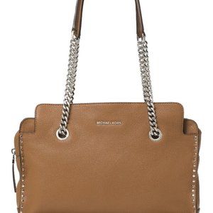Michael Kors ASTOR LARGE LEATHER SATCHEL Purse in beautiful Caramel color